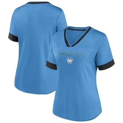 New - MLS Charlotte FC Women's Two Tone V-Neck Jersey - XL