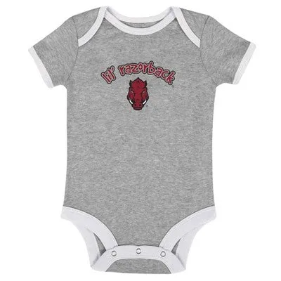 New - NCAA Arkansas Razorbacks Infant Boys' Short Sleeve 3pk Bodysuit Set - 0-3M