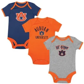 New - NCAA Auburn Tigers Infant Boys' Short Sleeve 3pk Bodysuit Set - 3-6M