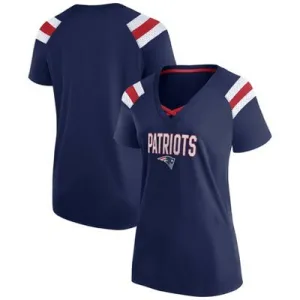 New - NFL New England Patriots Women's Authentic Mesh Short Sleeve Lace Up V-Neck Fashion Jersey - S