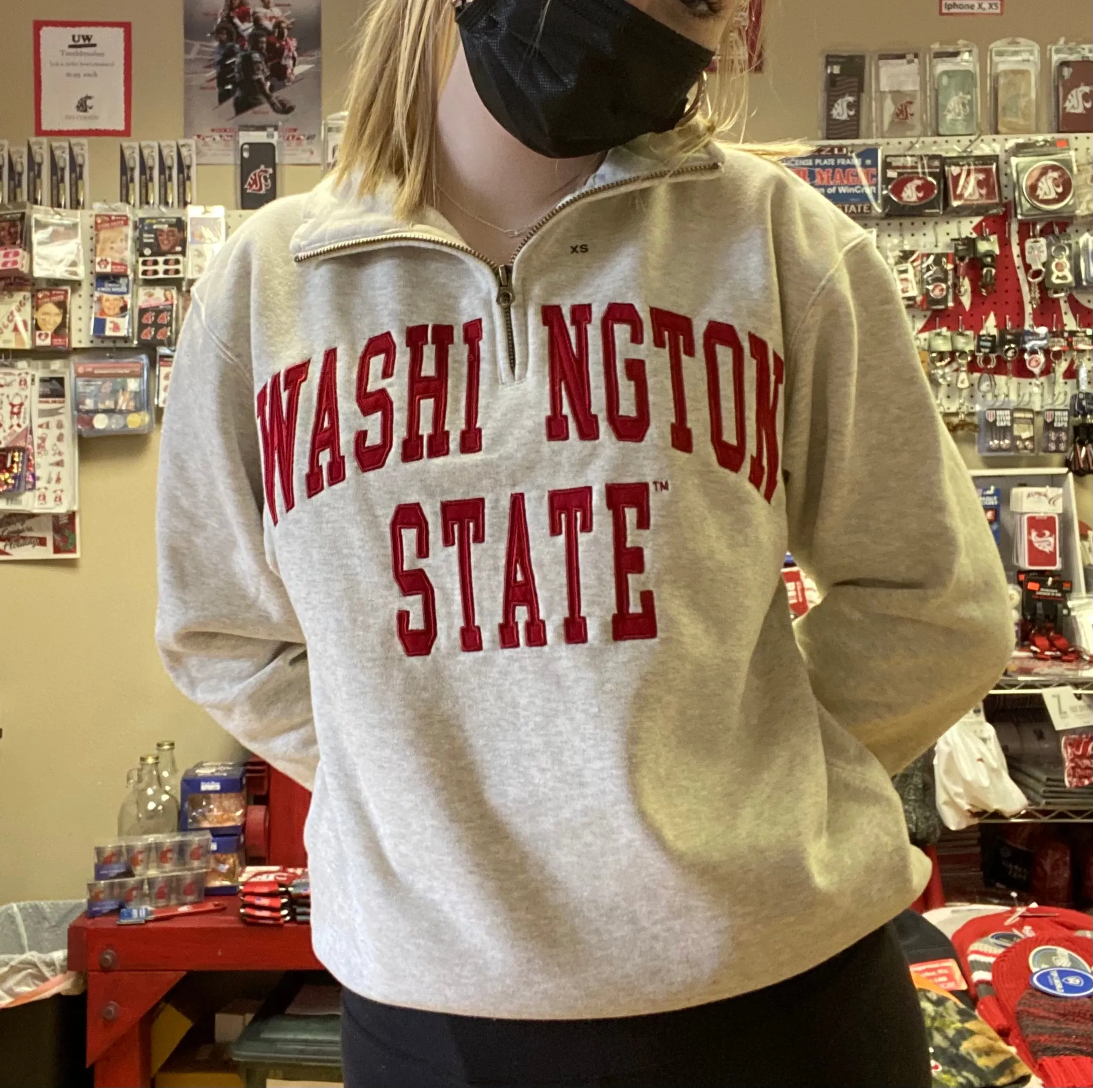 Oatmeal Unisex Washington State 1/4 Zip-Up