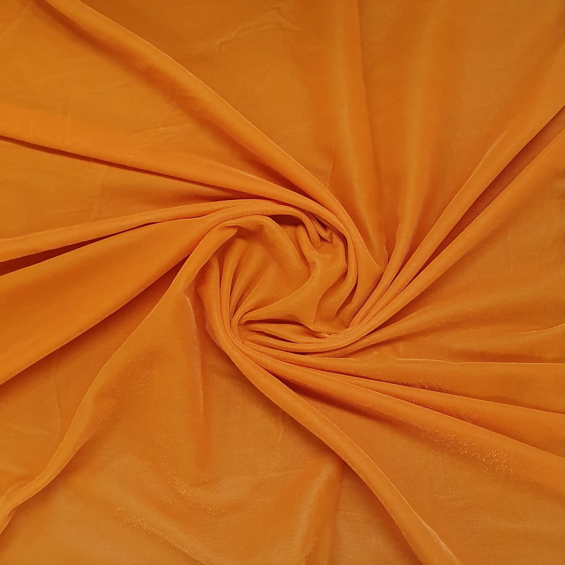 Orange Solid Semi Velvet Fabric