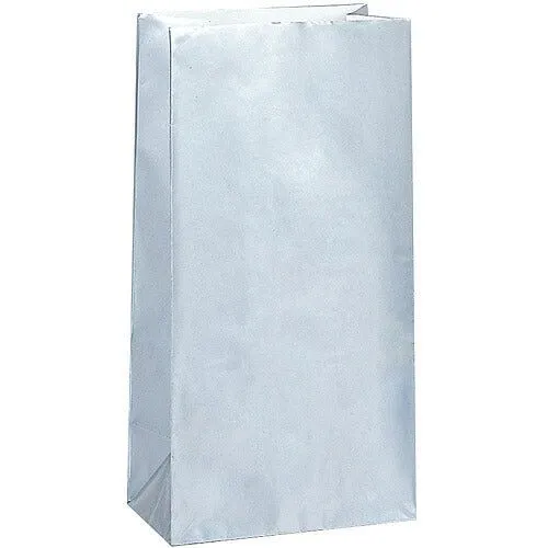 Paper Party Bags -Silver Metallic