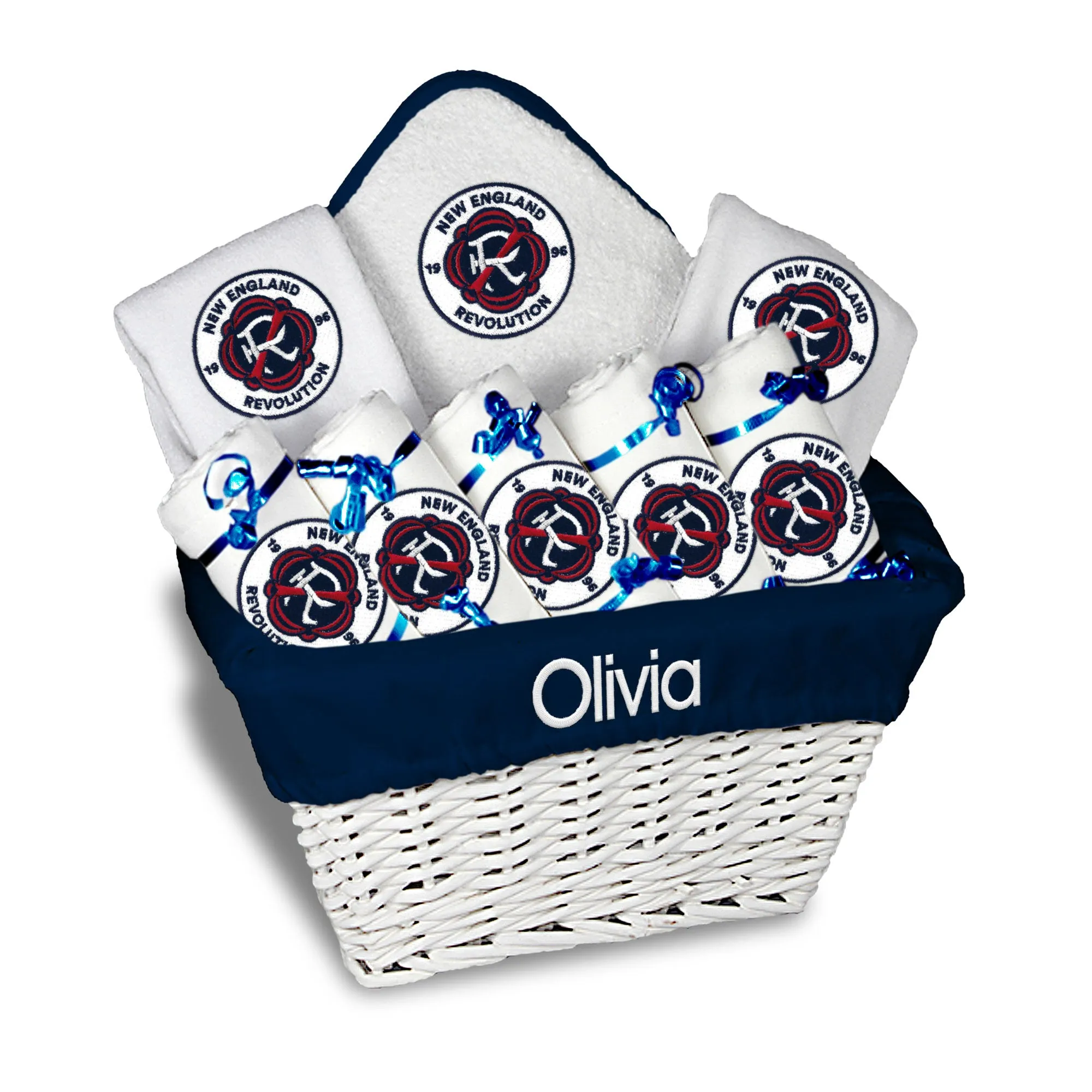 Personalized New England Revolution Large Basket - 9 Items