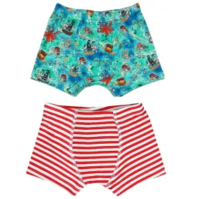 Pirate High Seas Treasure Map Boys Boxer Set of 2