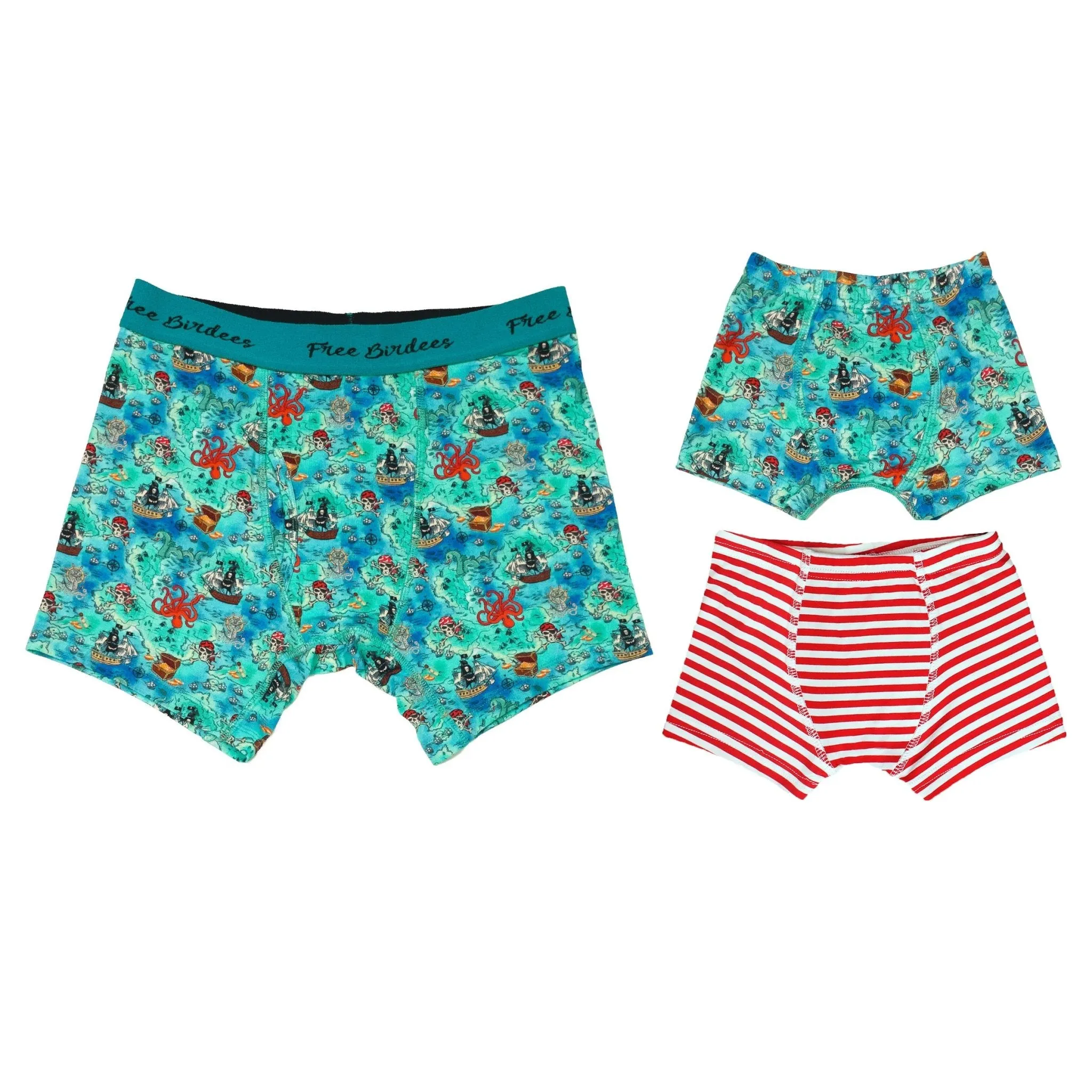 Pirate High Seas Treasure Map Boys Boxer Set of 2