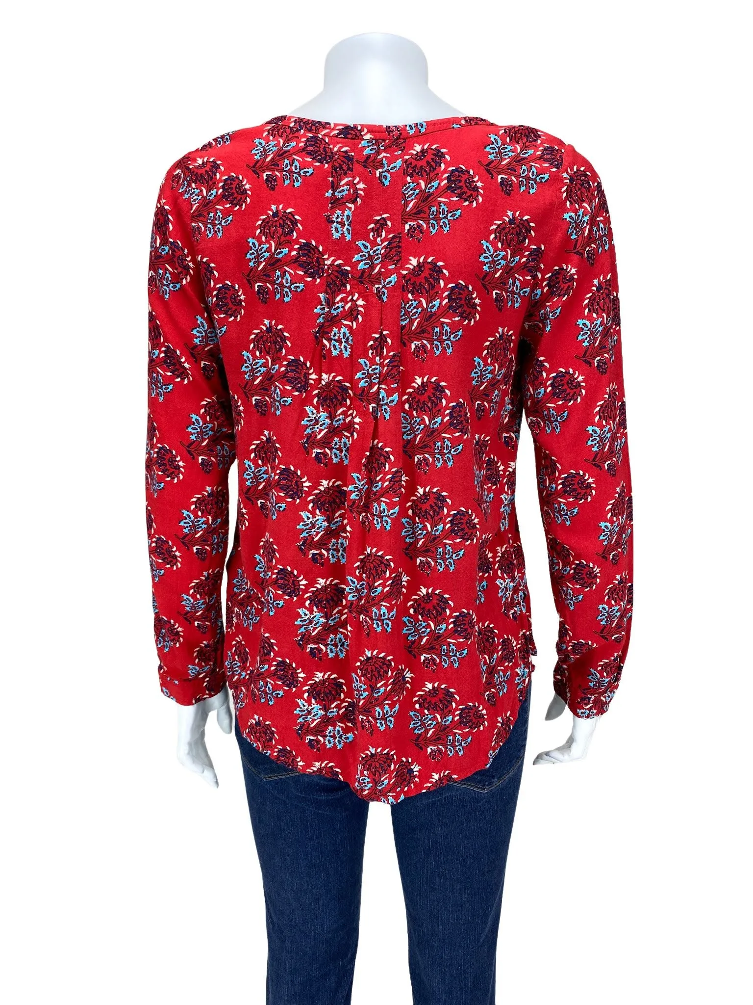 Plenty by Tracy Reese, Women's Floral Print Top, Crimson/Multi, Size S