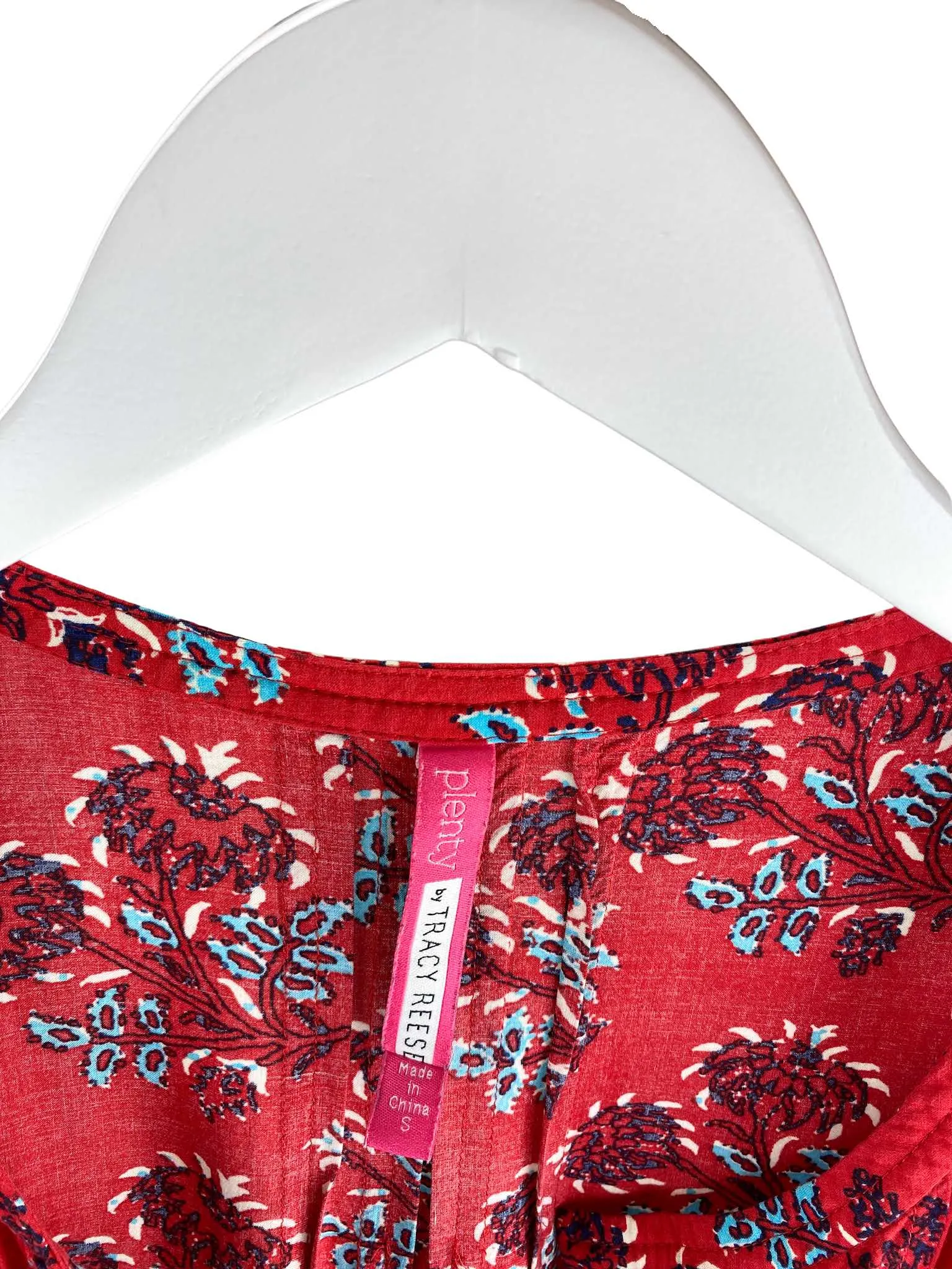 Plenty by Tracy Reese, Women's Floral Print Top, Crimson/Multi, Size S