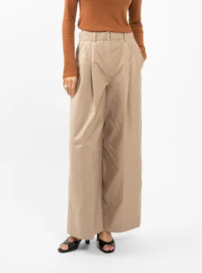 Pliza Wide Pleated Trousers Sand