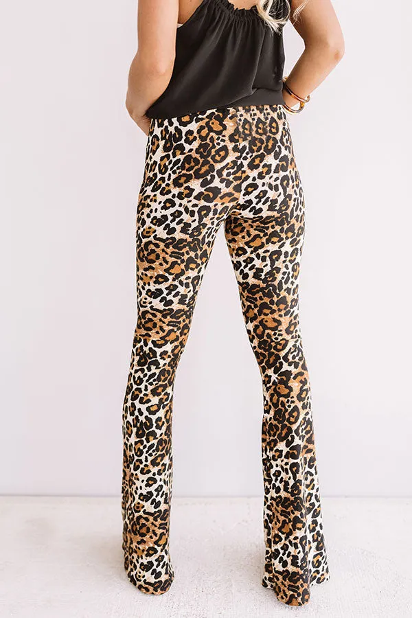 Pop Some Bubbly Leopard Flare Pants