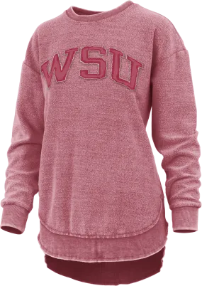 Pressbox Washington State Long Sleeve Crew-Neck Rounded Bottom Vintage Reversed Fleece