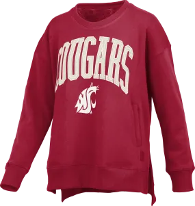 Pressbox Washington State Long Sleeve Crew-Neck Side Pocket HiLo fleece