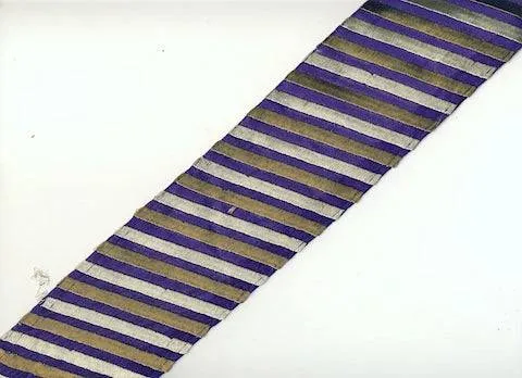 Purple/Gold Striped Metallic Woven Fabric Trim