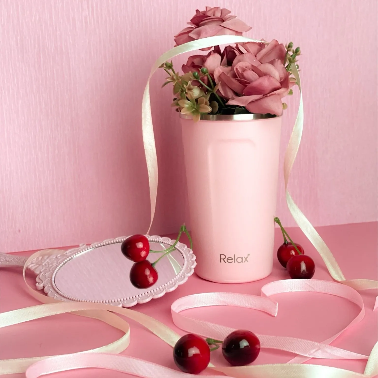 RELAX 400ML PETIT JOY STAINLESS STEEL THERMAL TUMBLER - BLOSSOM