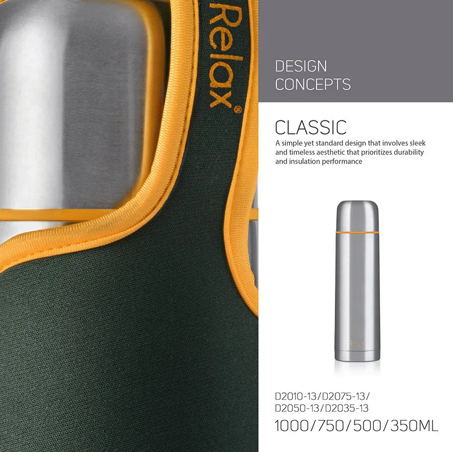 RELAX 500ML UTILITAIRE STAINLESS STEEL THERMAL FLASK - ORANGE