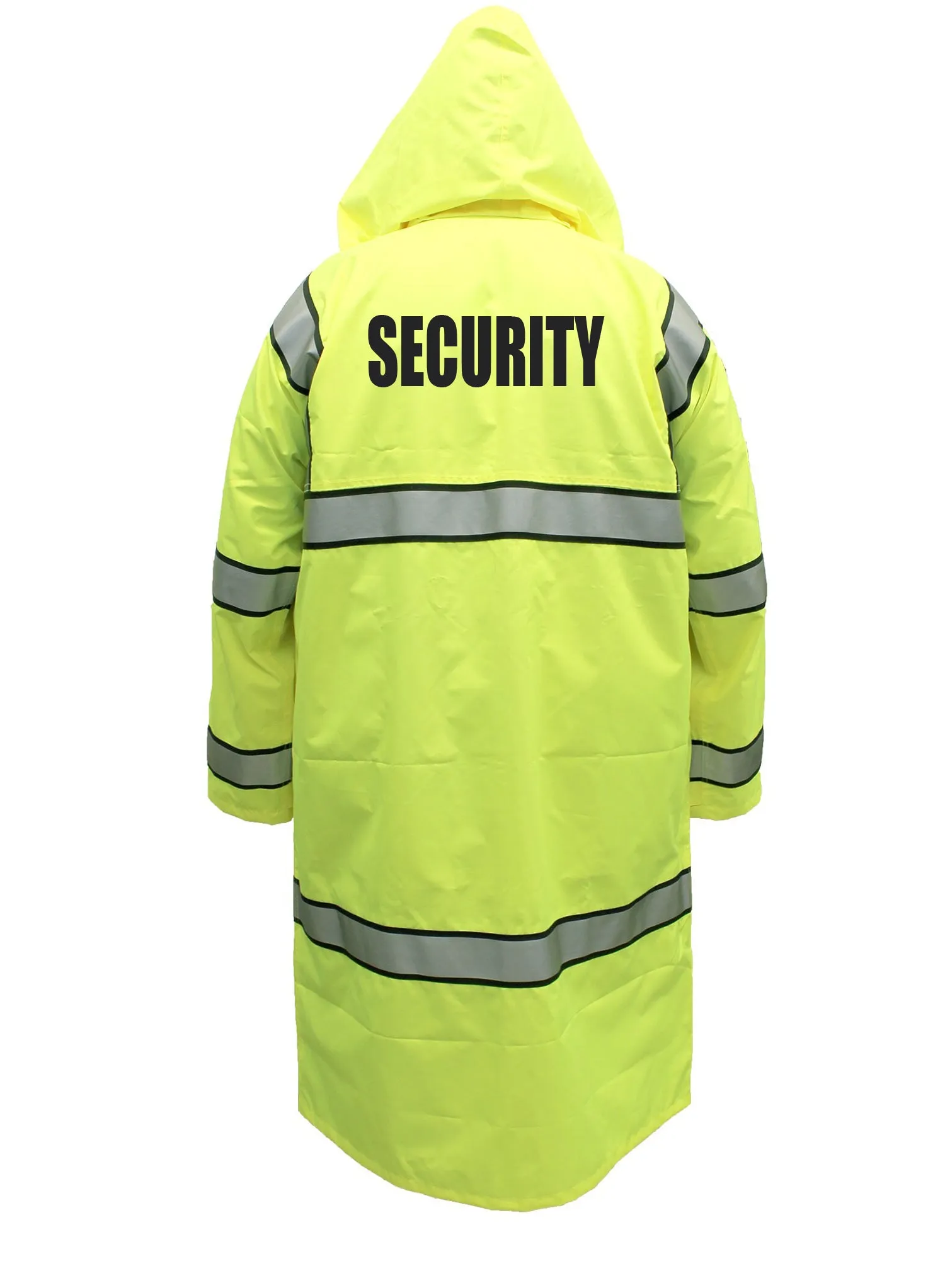 Security High Visibility Raincoat with Reflective Stripes