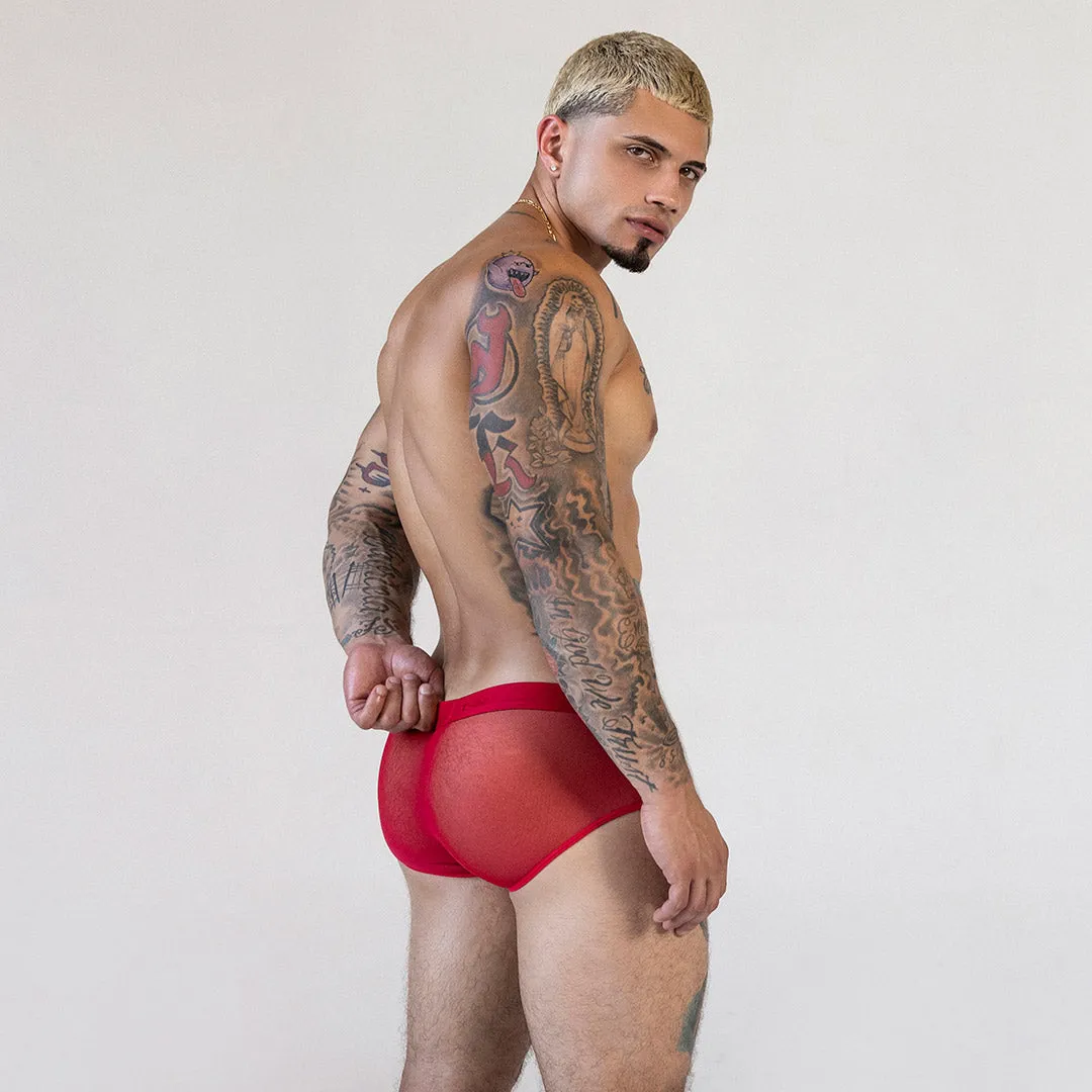 Sheer Hipster Brief Rowan Red