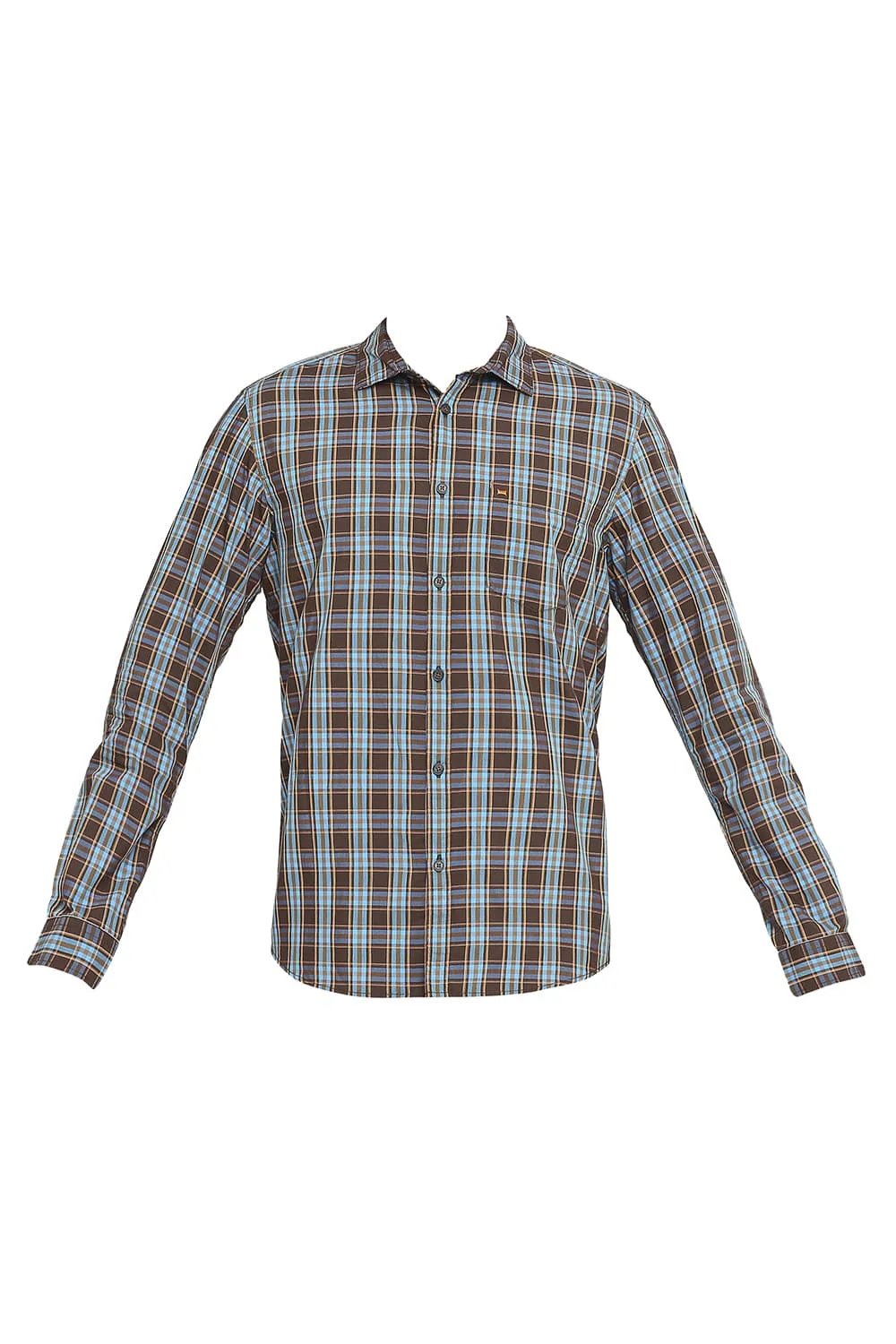 Slim Fit Cotton Polyester Checks Shirt