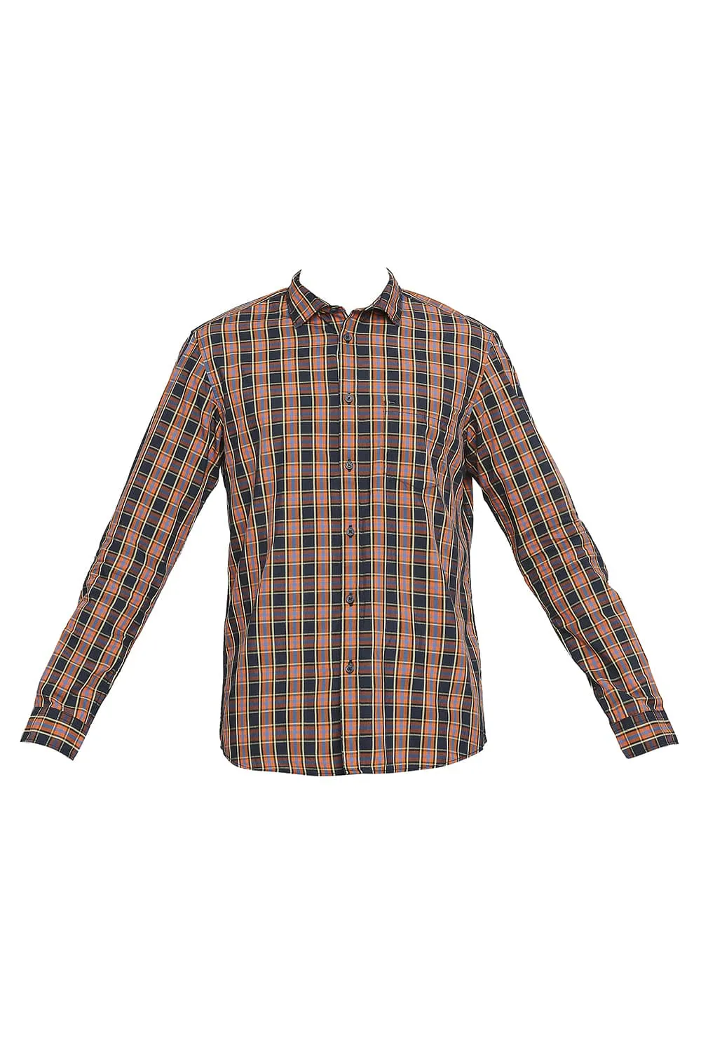 Slim Fit Cotton Polyester Checks Shirt