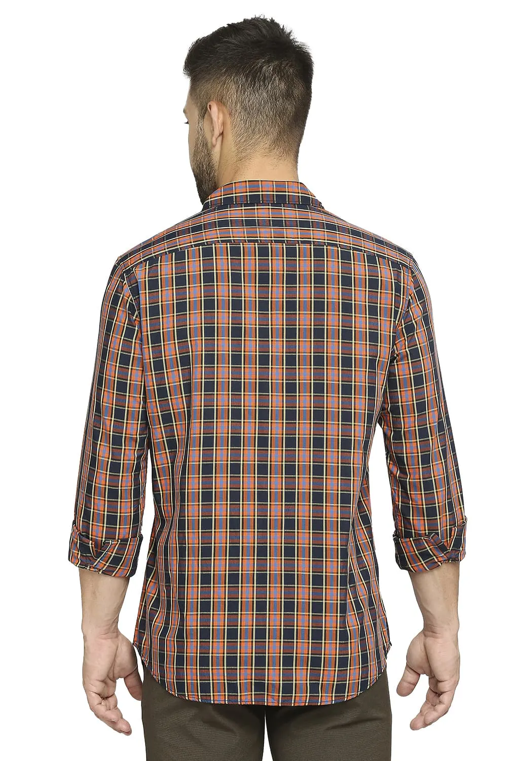 Slim Fit Cotton Polyester Checks Shirt