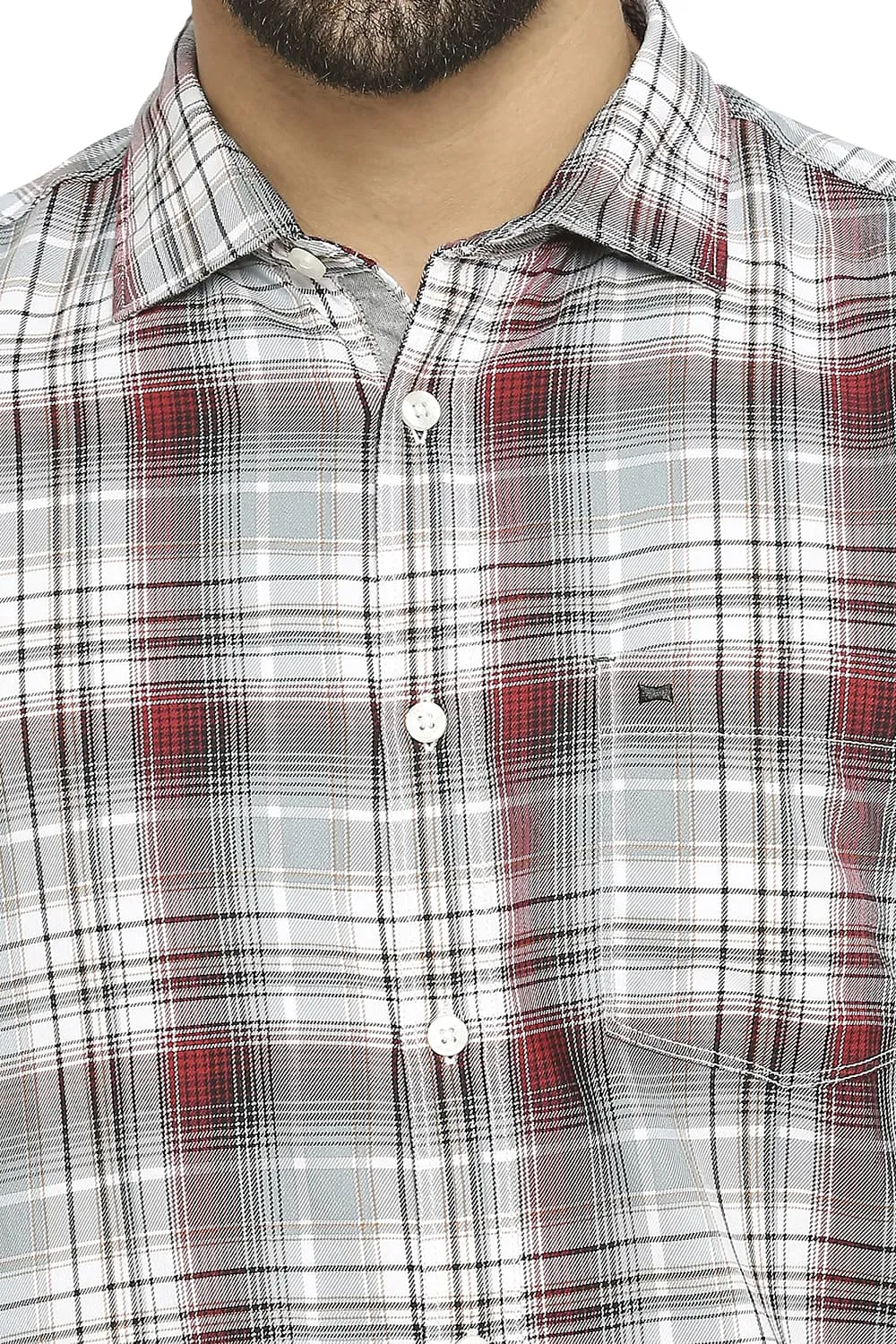 Slim Fit Cotton Polyester Twill Checks Halfsleeves Shirt