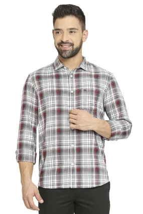 Slim Fit Cotton Polyester Twill Checks Shirt