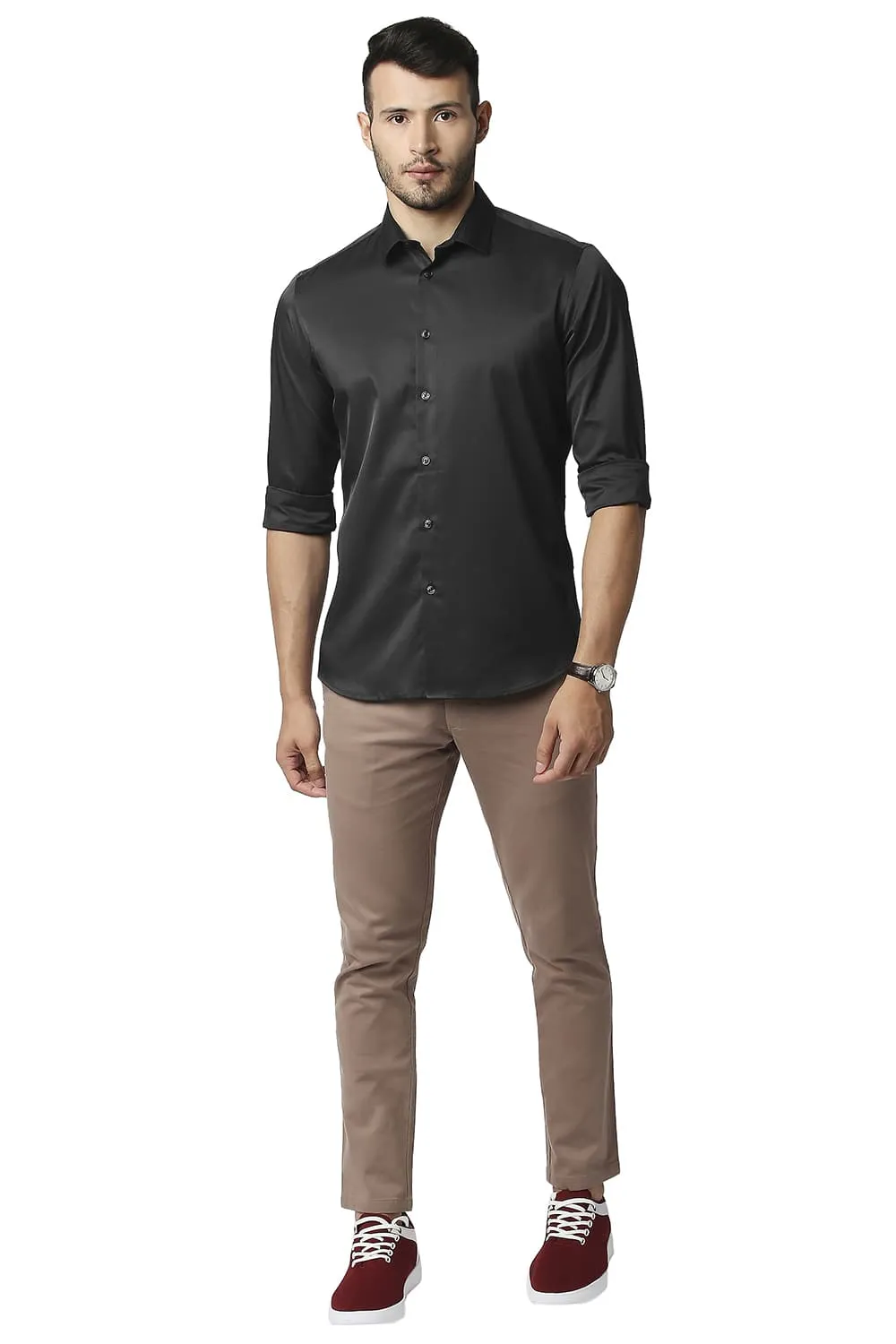 Slim Fit Polyester Stretch Shirt