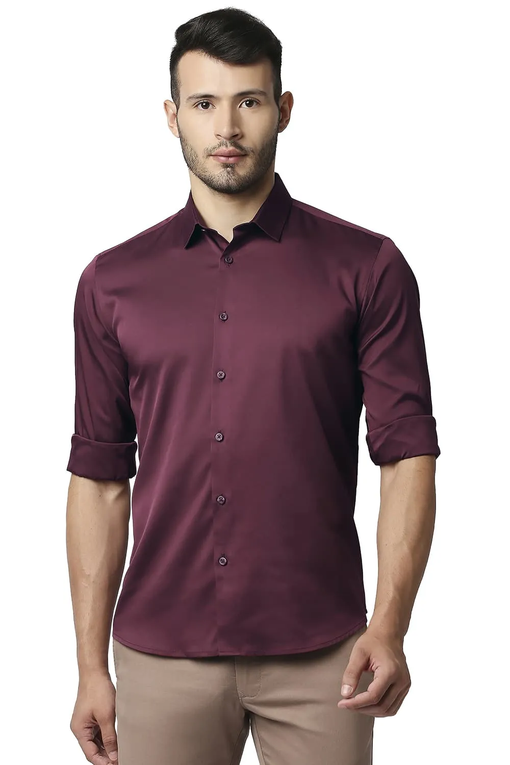 Slim Fit Polyester Stretch Shirt