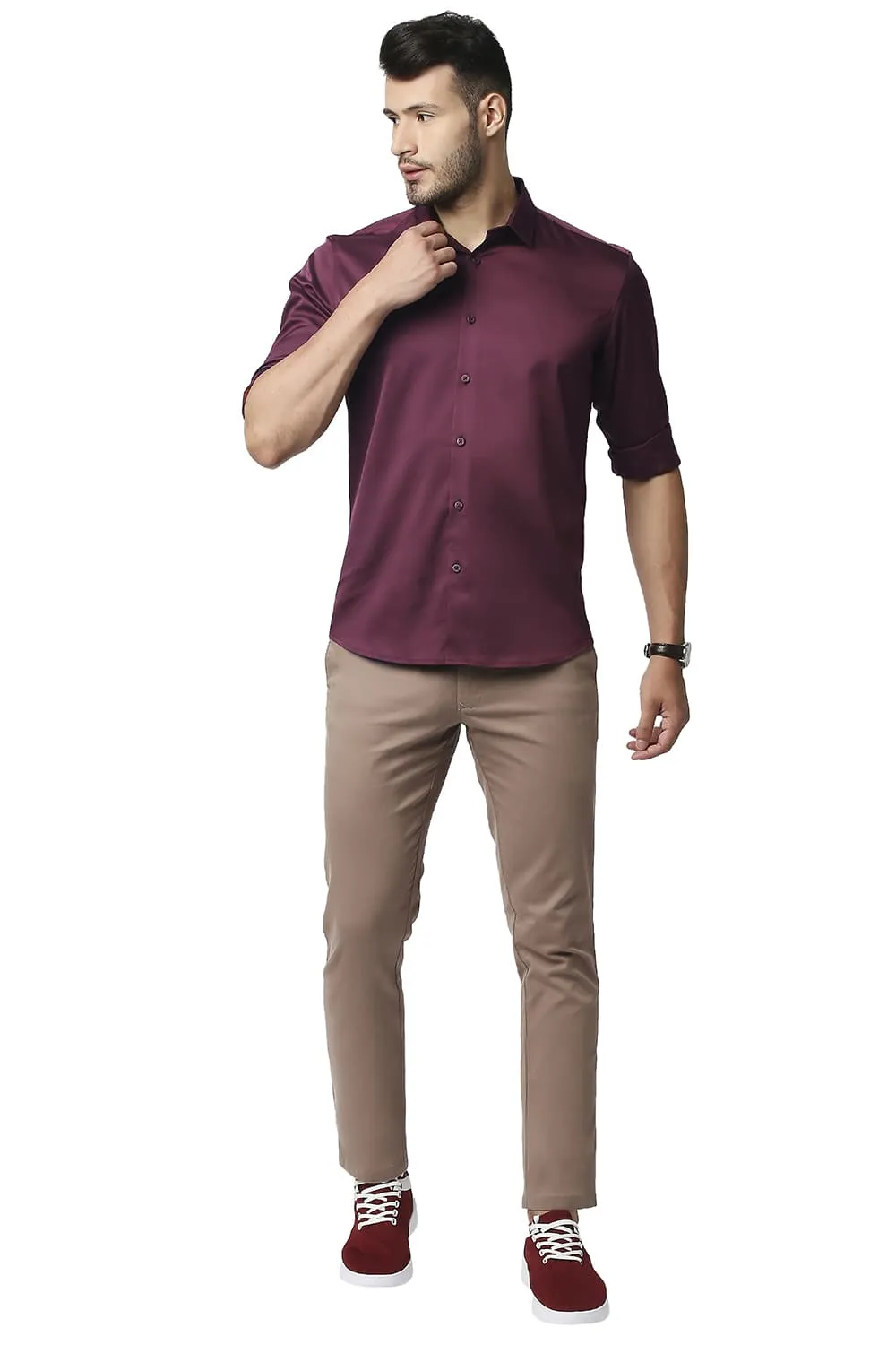 Slim Fit Polyester Stretch Shirt