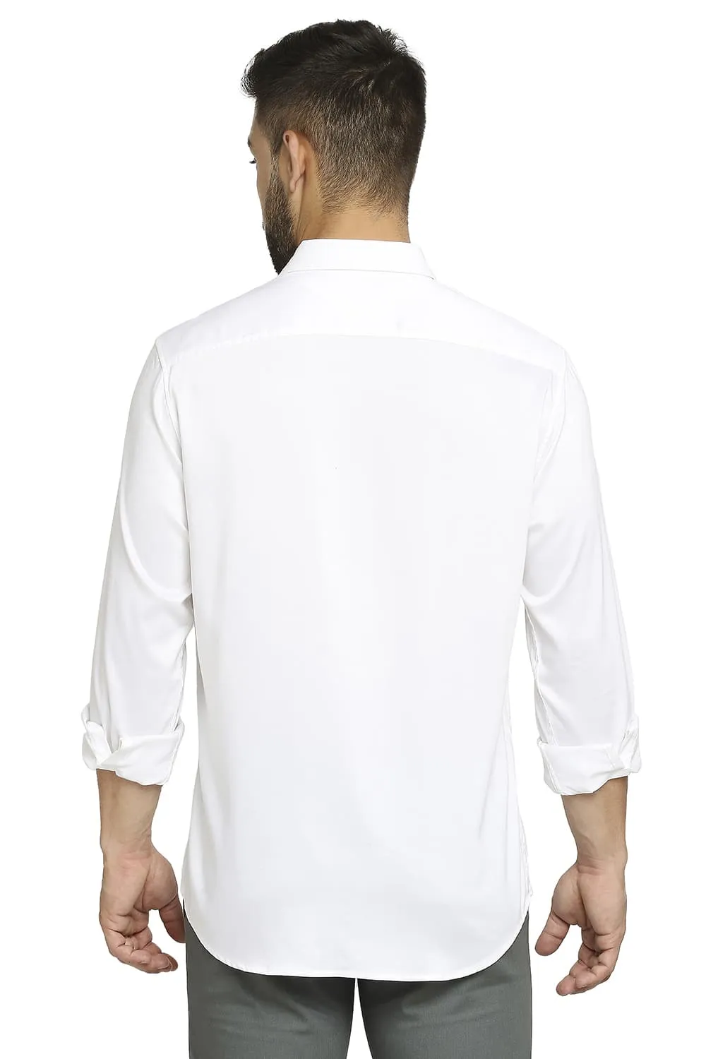 Slim Fit Viscose Polyester Stretch Twill Shirt