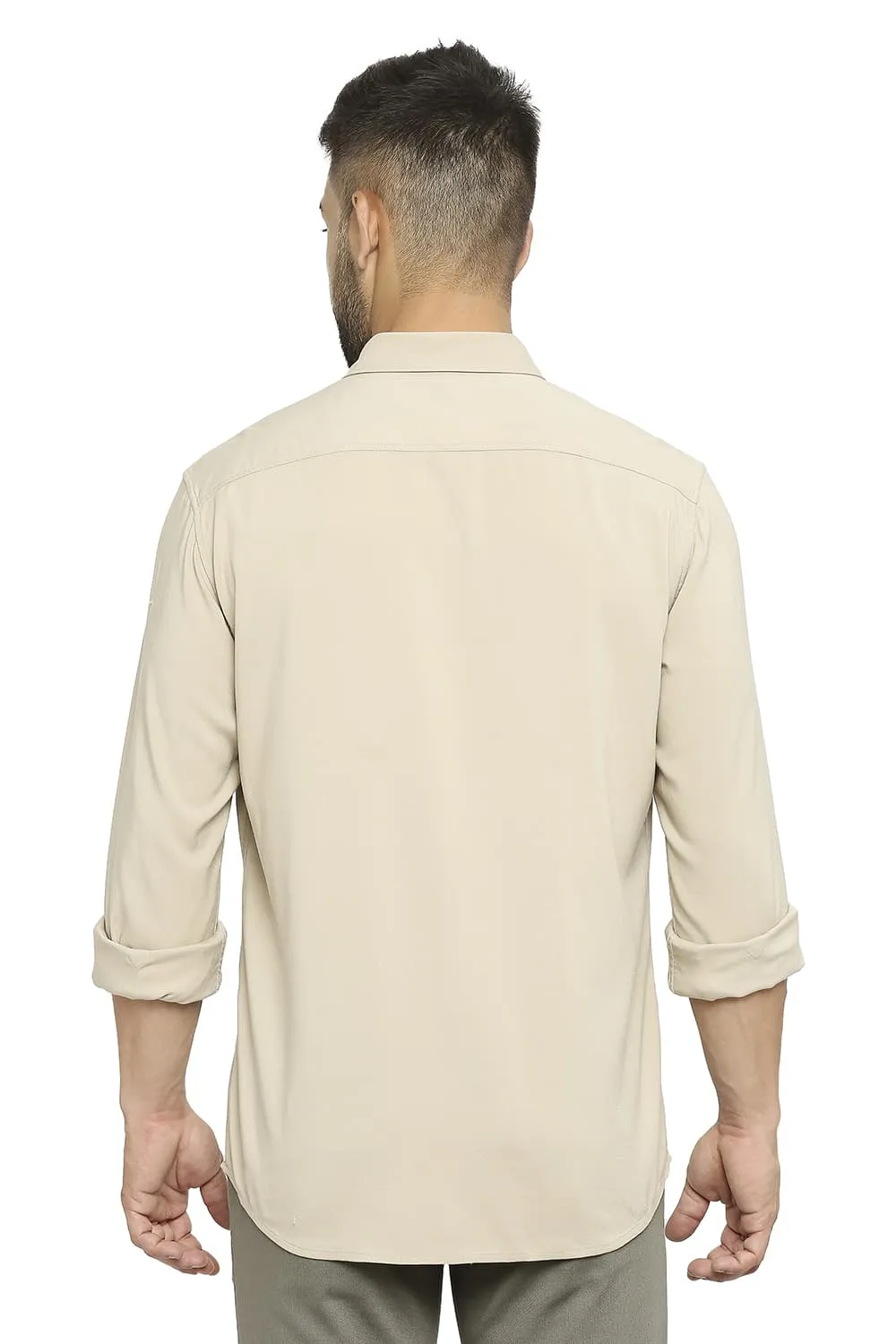 Slim Fit Viscose Polyester Stretch Twill Shirt