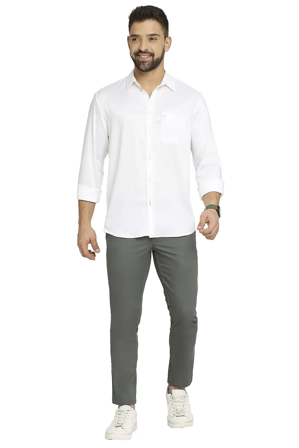 Slim Fit Viscose Polyester Stretch Twill Shirt