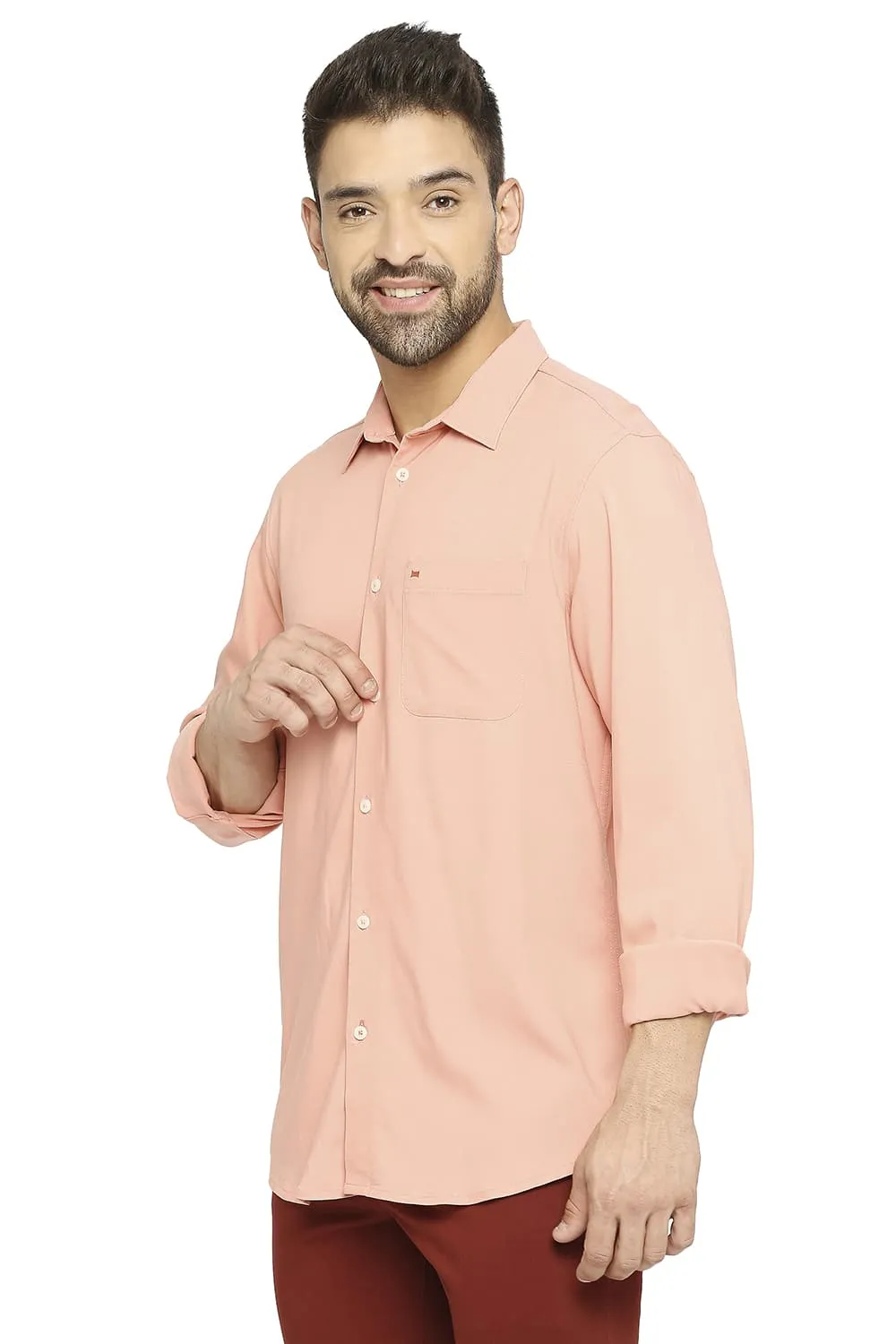 Slim Fit Viscose Polyester Stretch Twill Shirt