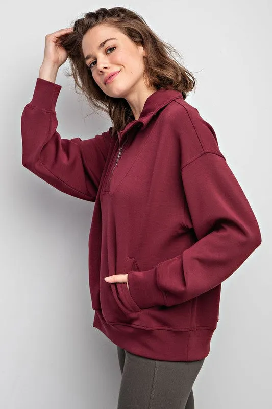 TEEK - PS Quarter Zip Funnel Neck Pullover