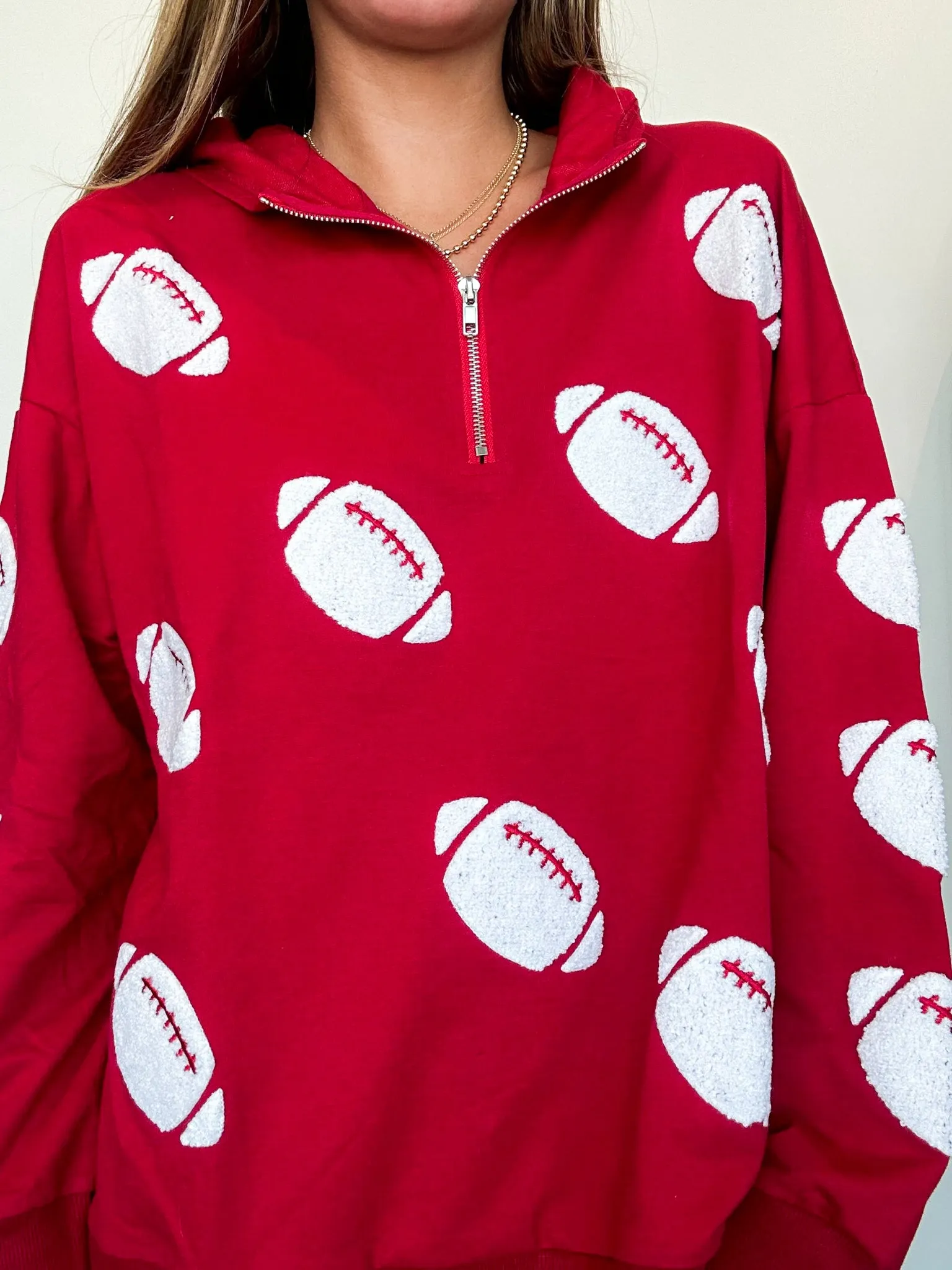 Terry Football Quarter Zip