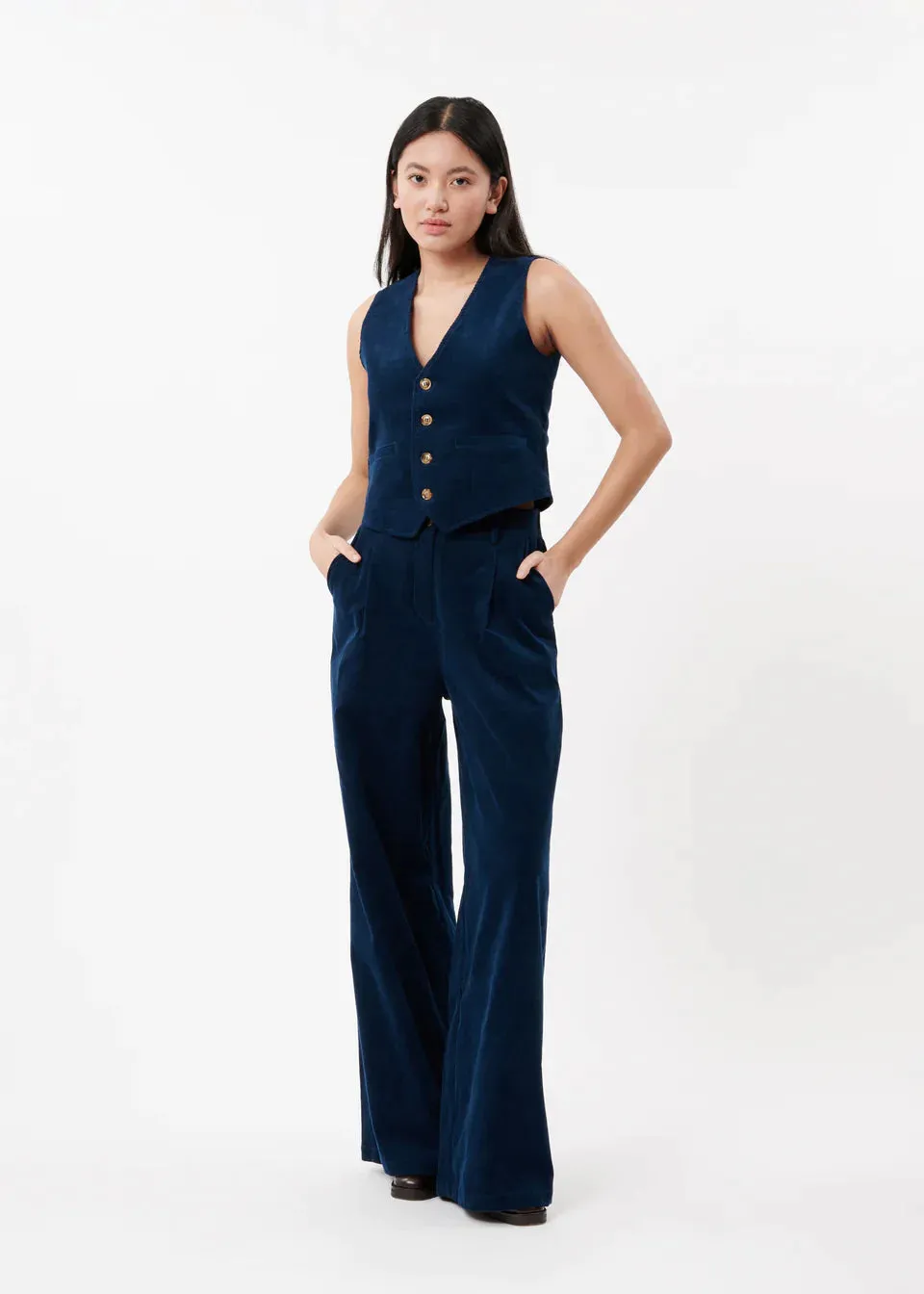 The Philo Corduroy Pant by FRNCH - Marine Blue