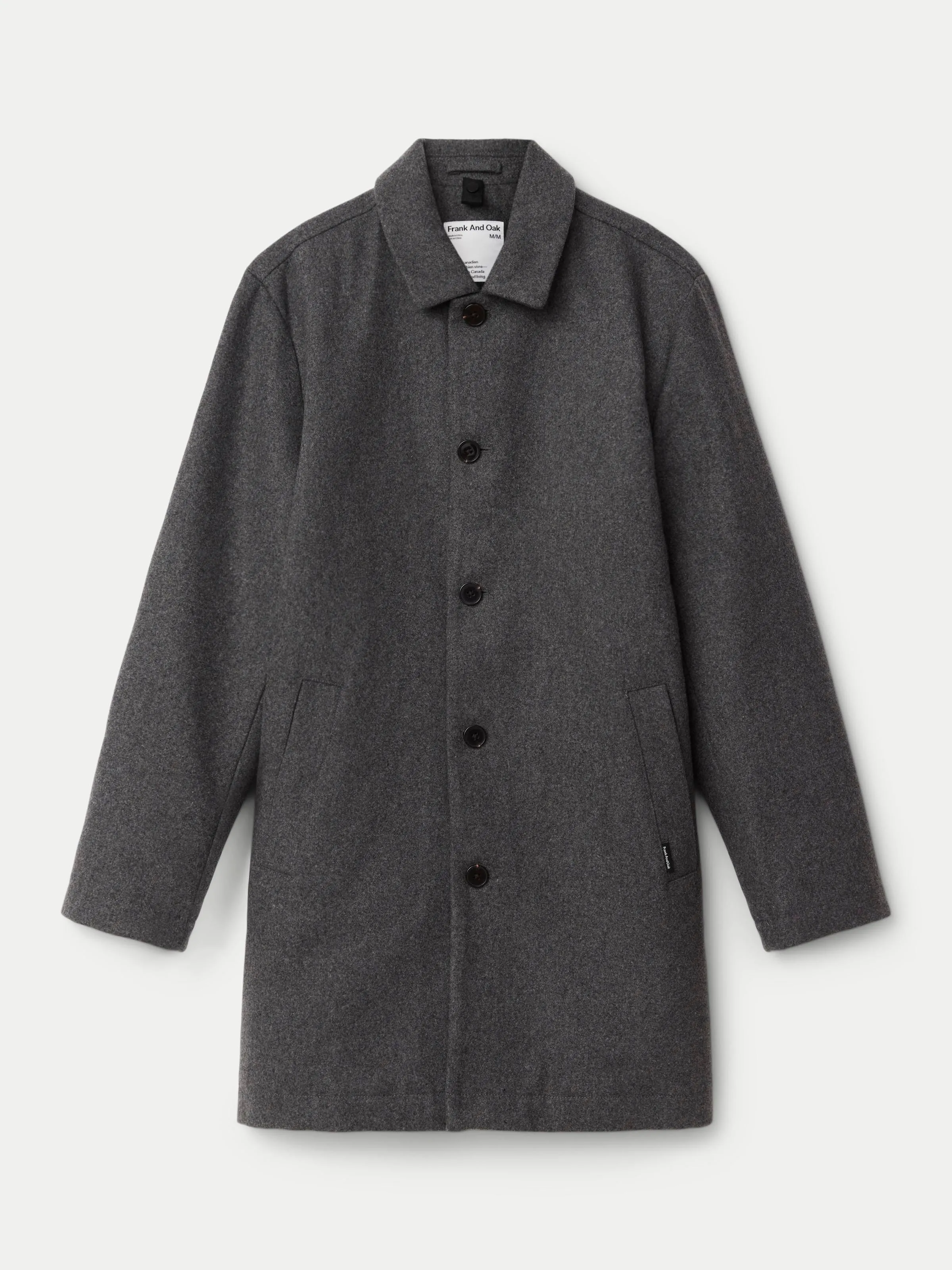 The Smith Mac Topcoat in Charcoal Grey