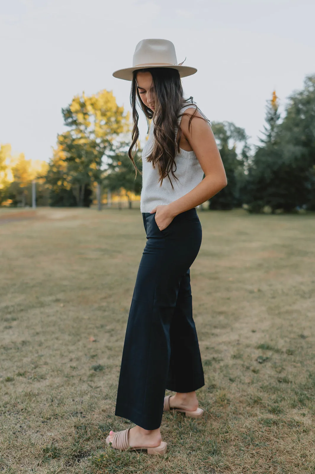 The Zella Wide Leg Culotte by InWear - Navy