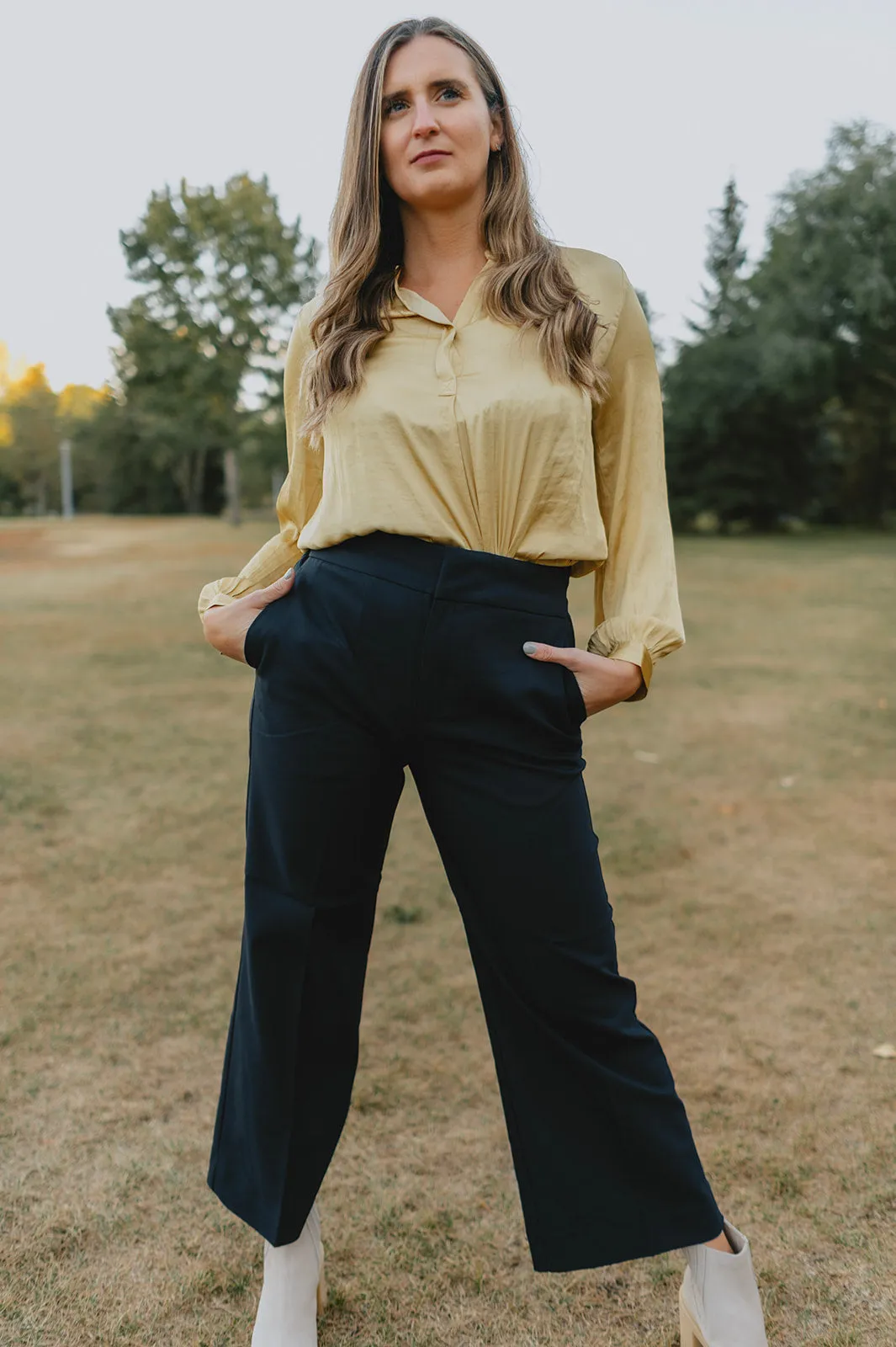 The Zella Wide Leg Culotte by InWear - Navy