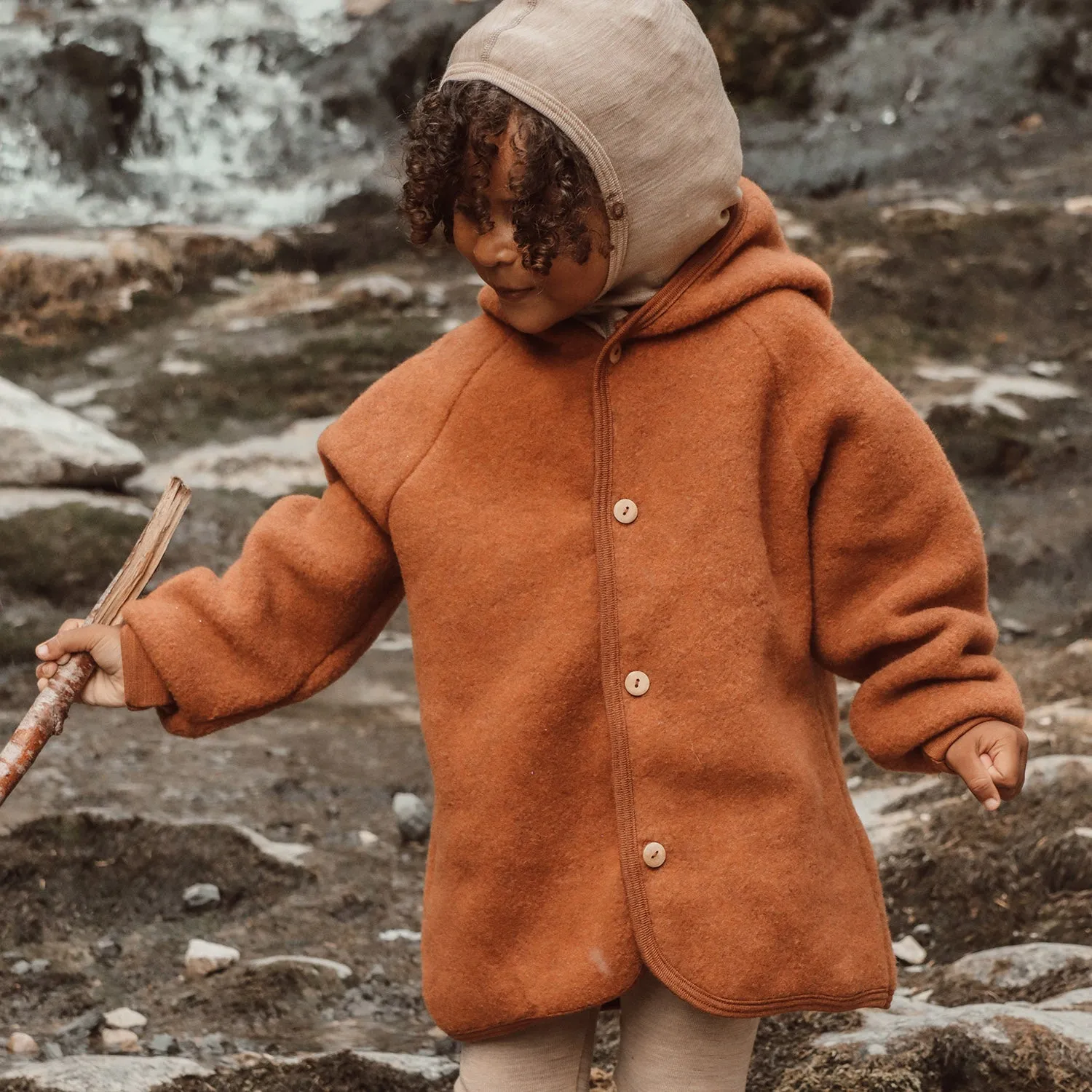 Tinker Baby & Kids Jacket - Merino Wool Fleece - Deep Rust