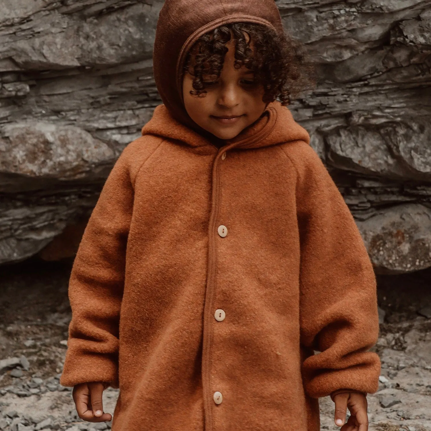 Tinker Baby & Kids Jacket - Merino Wool Fleece - Deep Rust