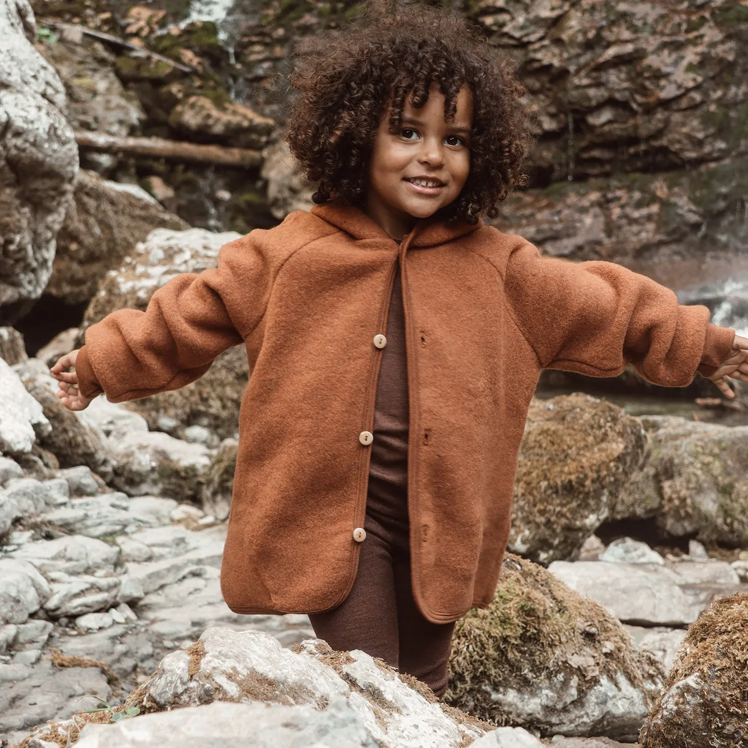 Tinker Baby & Kids Jacket - Merino Wool Fleece - Deep Rust