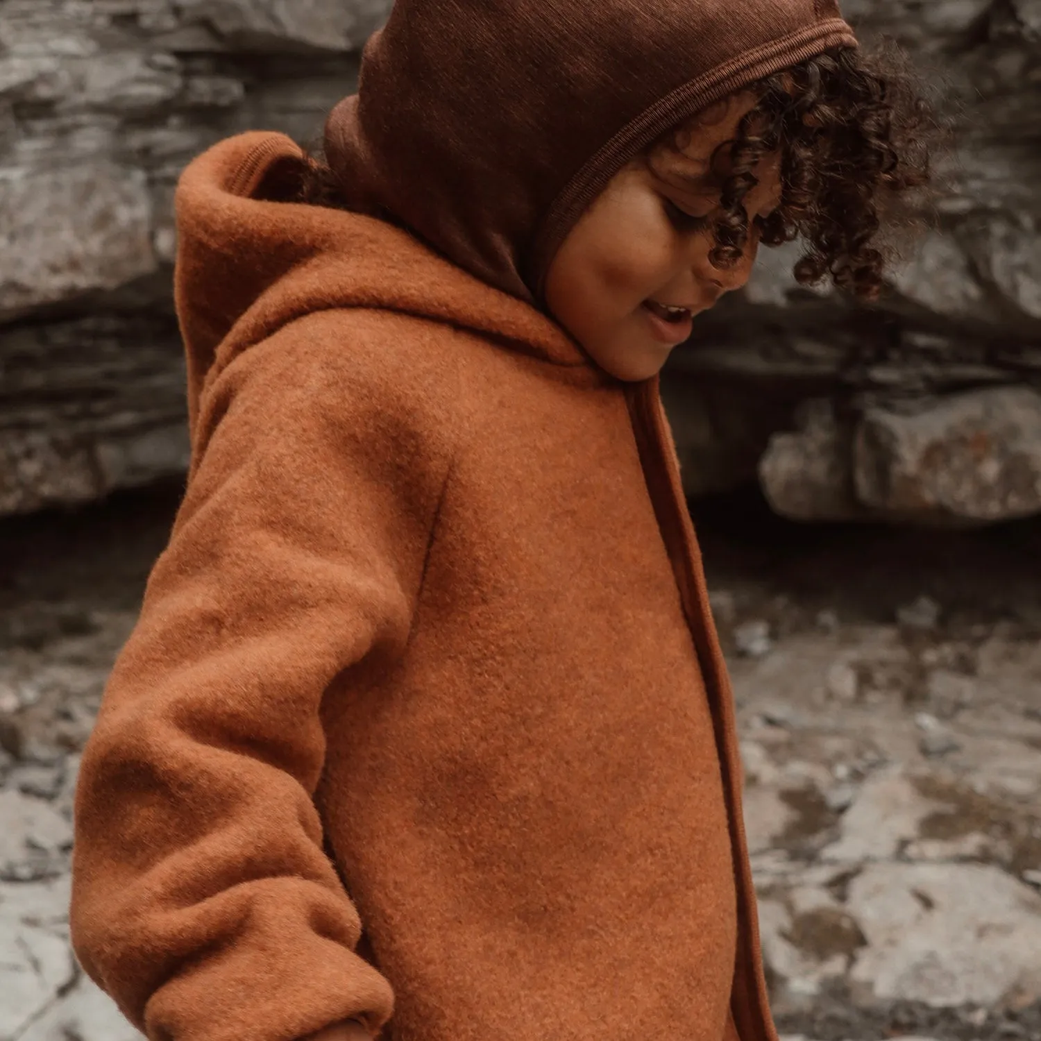 Tinker Baby & Kids Jacket - Merino Wool Fleece - Deep Rust