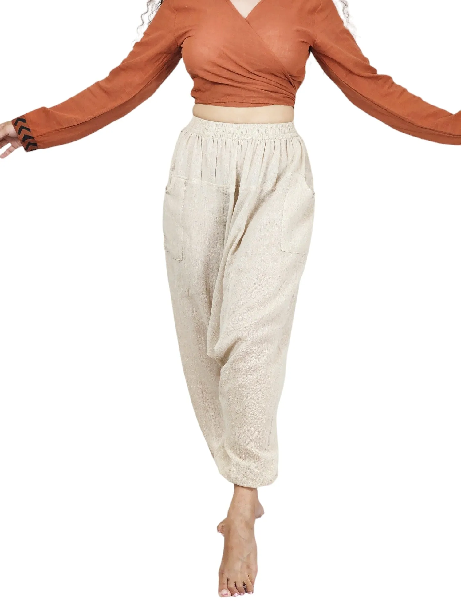 Unisex Organic Cotton Harem Pants - Free Size