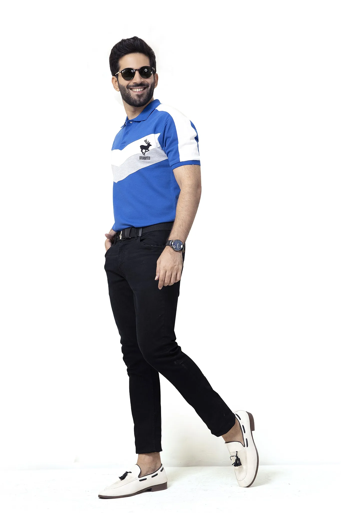 V-Stripe Blue Polo - A20 - MP0006R