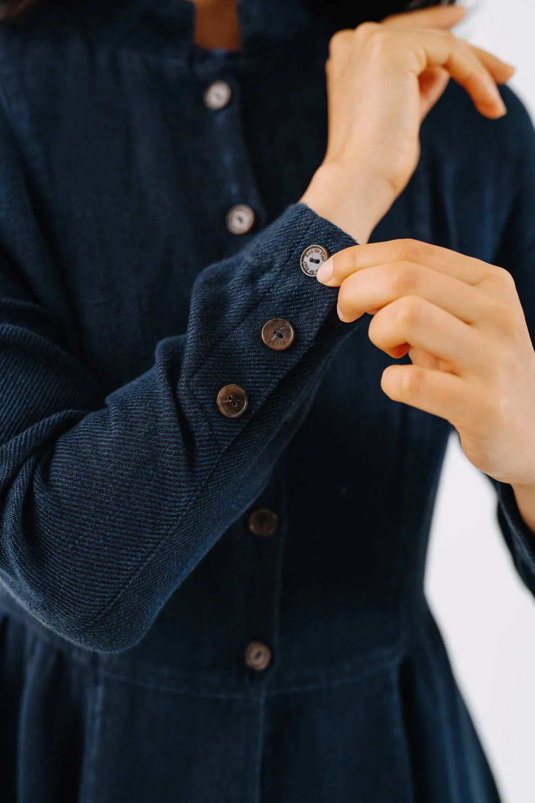 Victorian Coat, Twill Linen, Night Navy