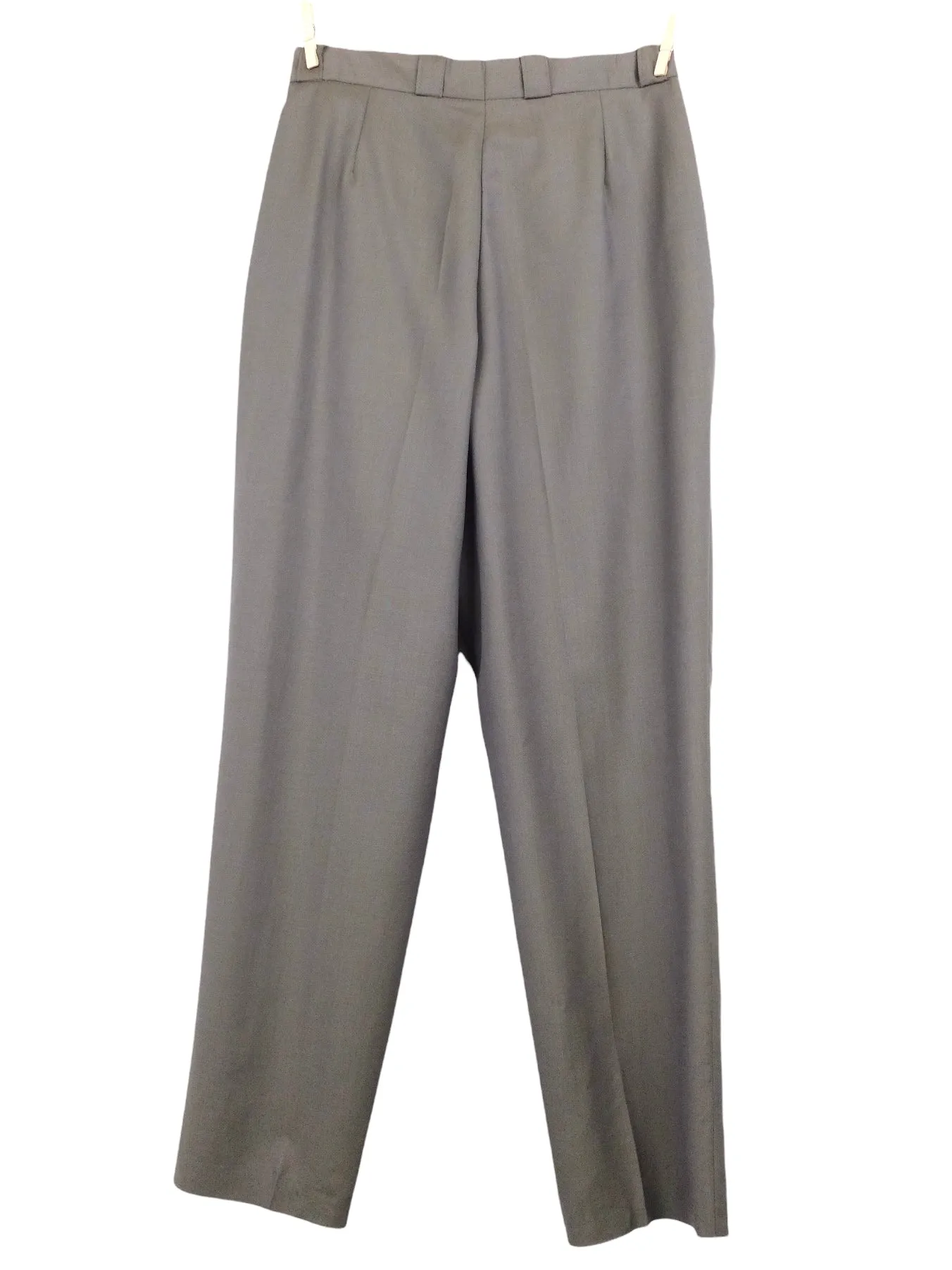 Vintage 90s High Waisted Grey Basic Straight Leg Business Dress Trousers | Size 29 Inch Waist