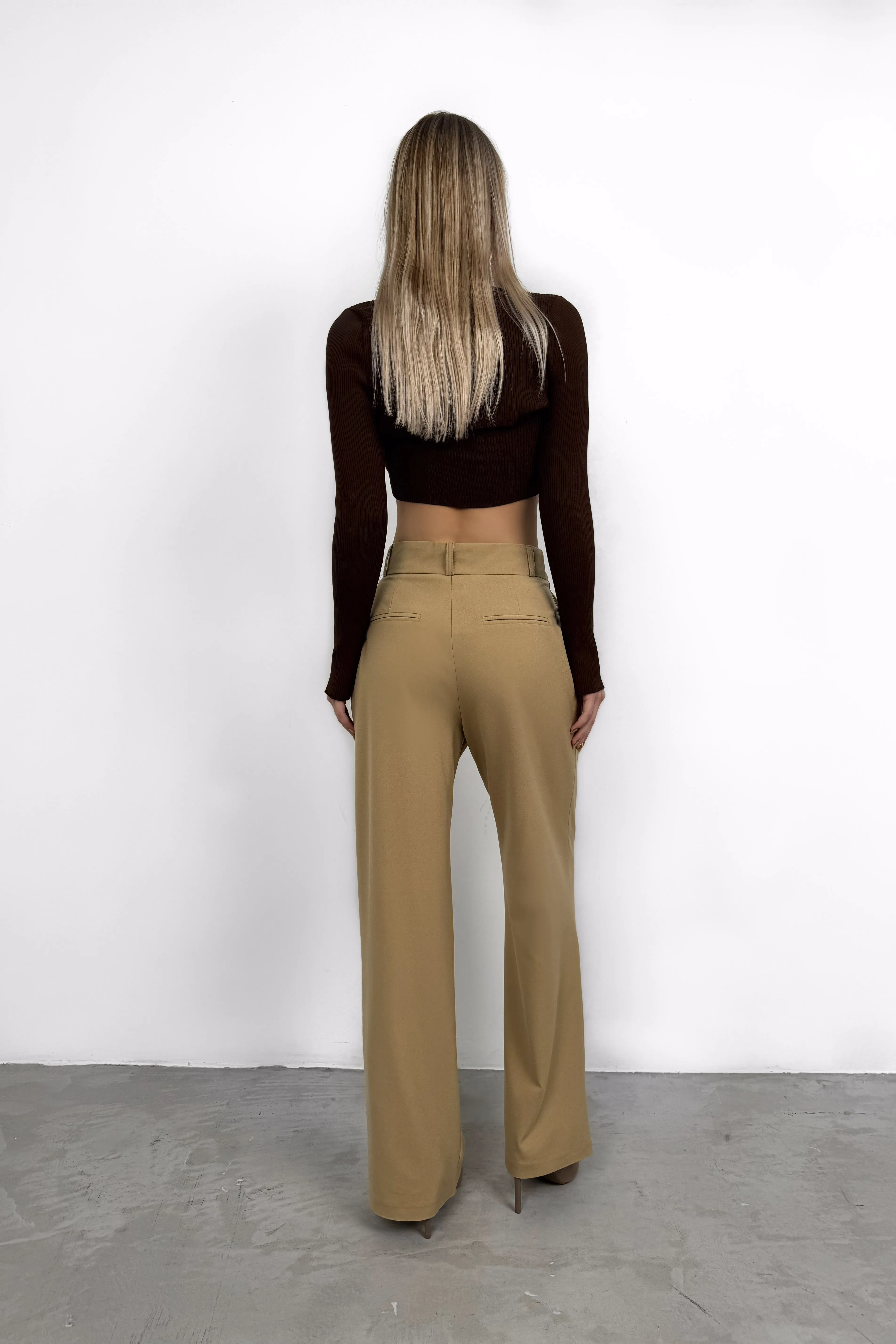 Waist Fold Palazzo Trousers