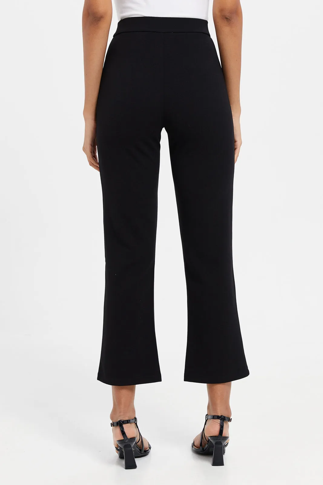 Women Black Straight Trousers