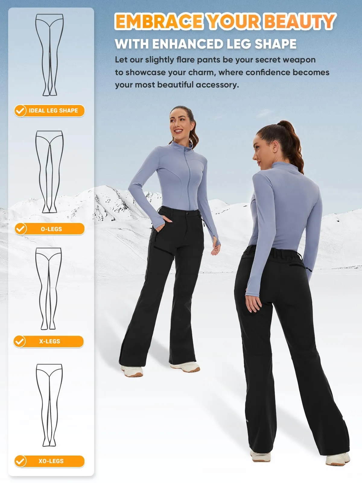 Women's Snow Ski Flare Hiking Pants 21